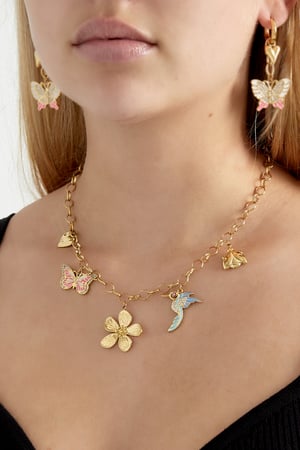 Charm necklace wild floral - Gold color h5 Picture2